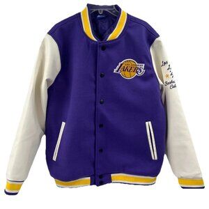 New Ultra Game LA Lakers JV Varsity Jacket Size L Purple/White/Gold MSRP $150